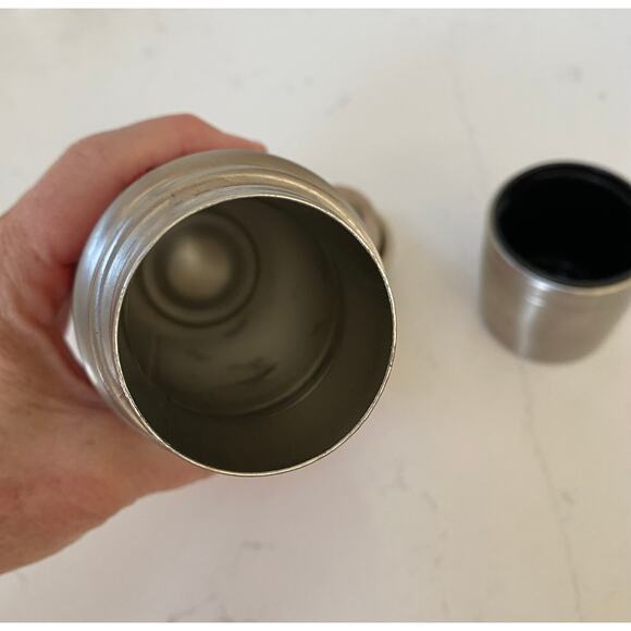 2004 Starbucks 12 Oz. Thermos Stainless Steel Tooled Red Leather Pop-Up Top - Picture 6 of 7